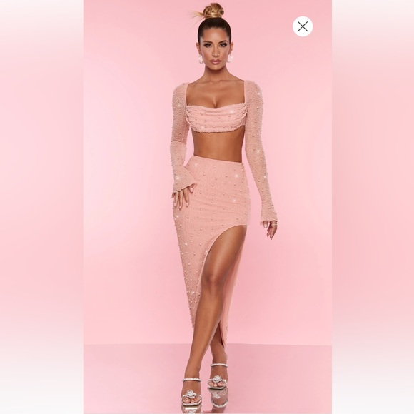 Co ord set Size is UK 6 US 2 Brand is Oh Polly, color- Rose - Picture 2 of 5